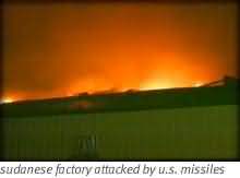 sudanese factory attacked by u.s. missiles, Aug 20, 1998